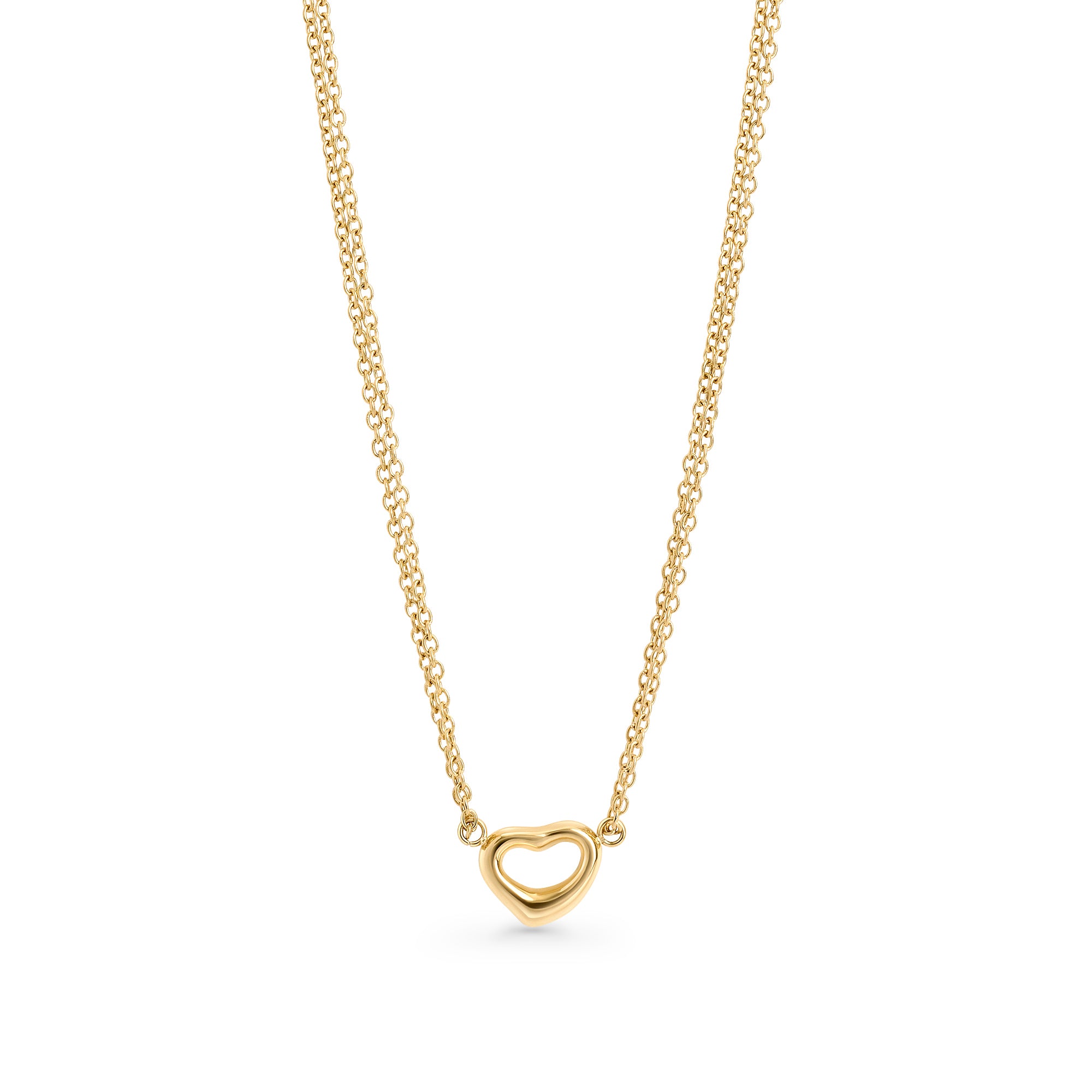 Gold stainless steel heart pendant necklace, minimalist romantic jewelry, hypoallergenic non-tarnish durable everyday necklace, delicate elegant heart jewelry for women.
