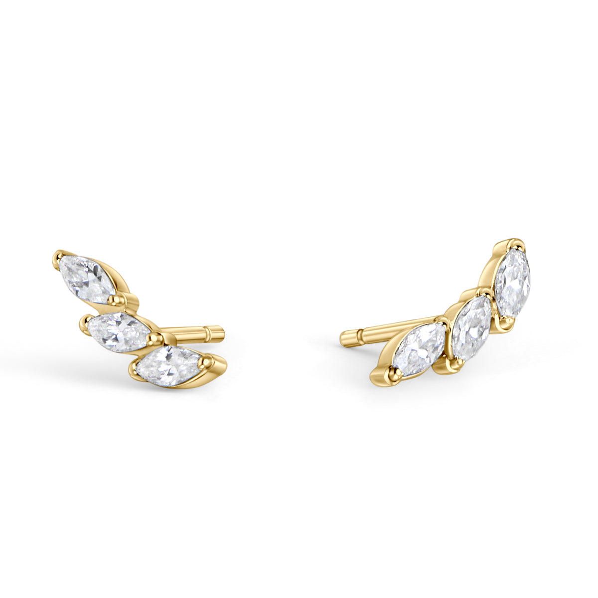 Stainless steel climbers stones earrings safe for sensitive skin MIAJWL