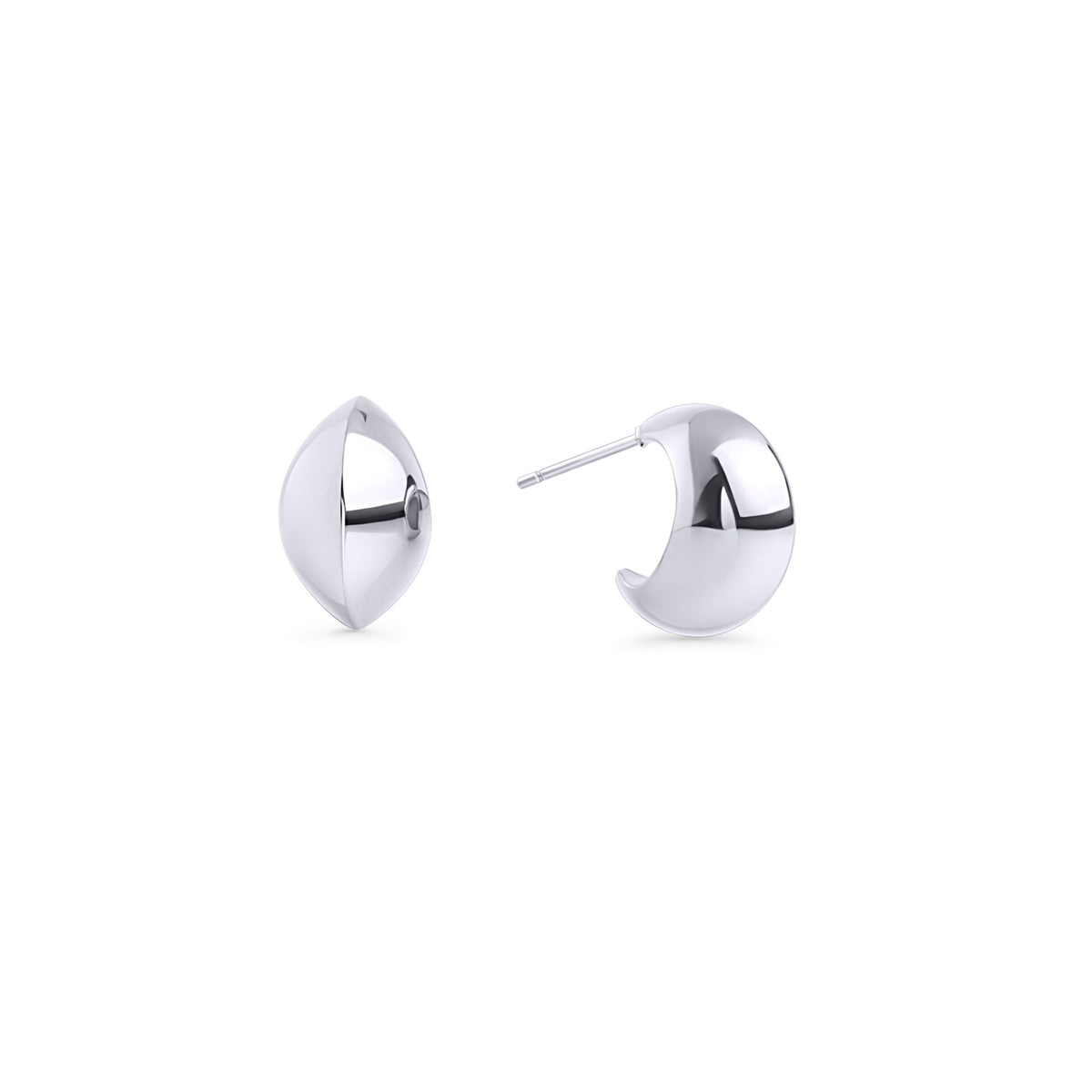 Boucles d'oreilles anneaux demi lune bombée acier inoxydable aucune allergie pour oreilles sensibles Mia Bijoux