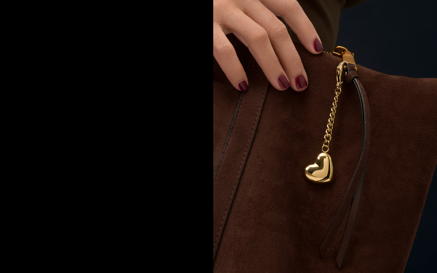 bag charm puggy heart gold stainless steel mia