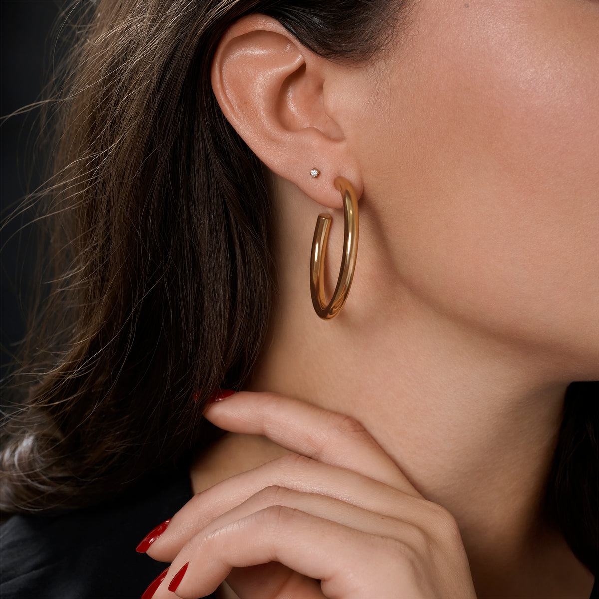Liora Hoop Huggie Earrings