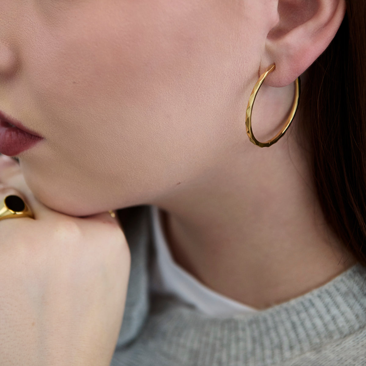 Jade Large Huggie Earrings