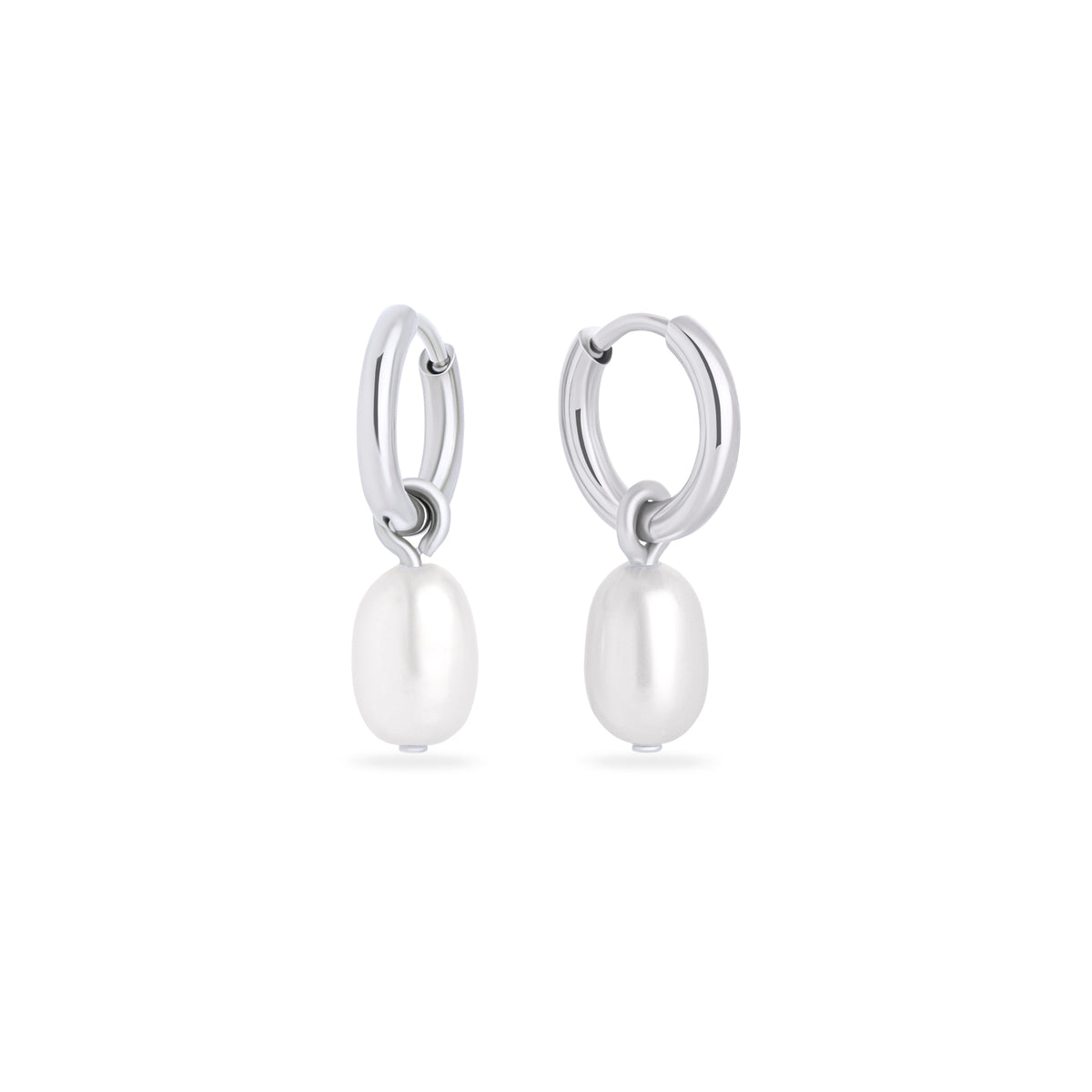 Sally Pearl Huggie Earrings
