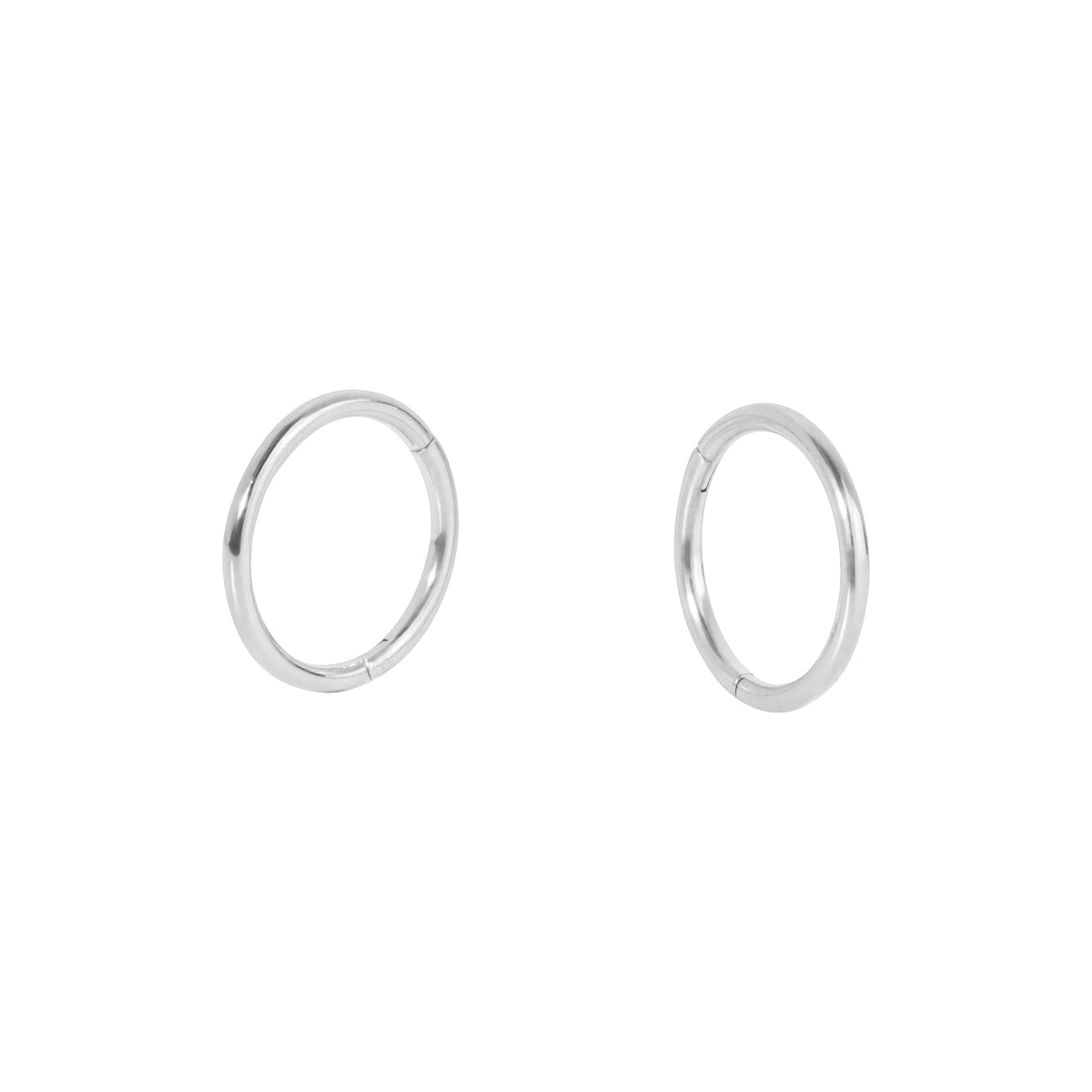 12 mm silver hoop earrings inifinite comfortable and waterproof stainless steel MIA