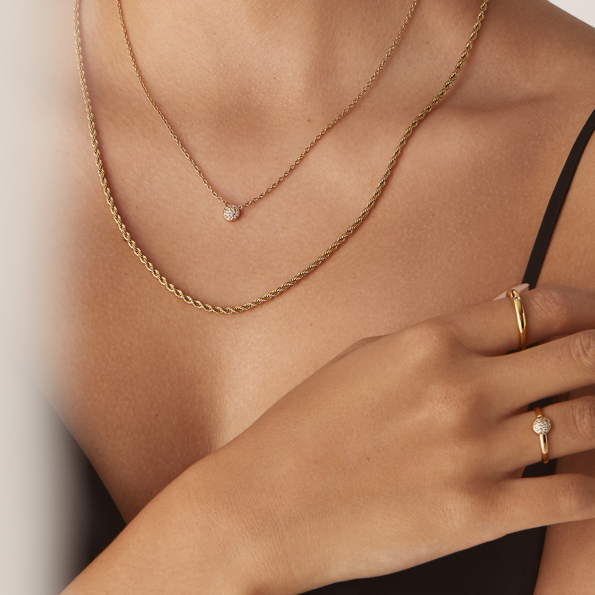 Twisted rope chain necklace stainless steel sustainable and lgihtweight MIA JWL